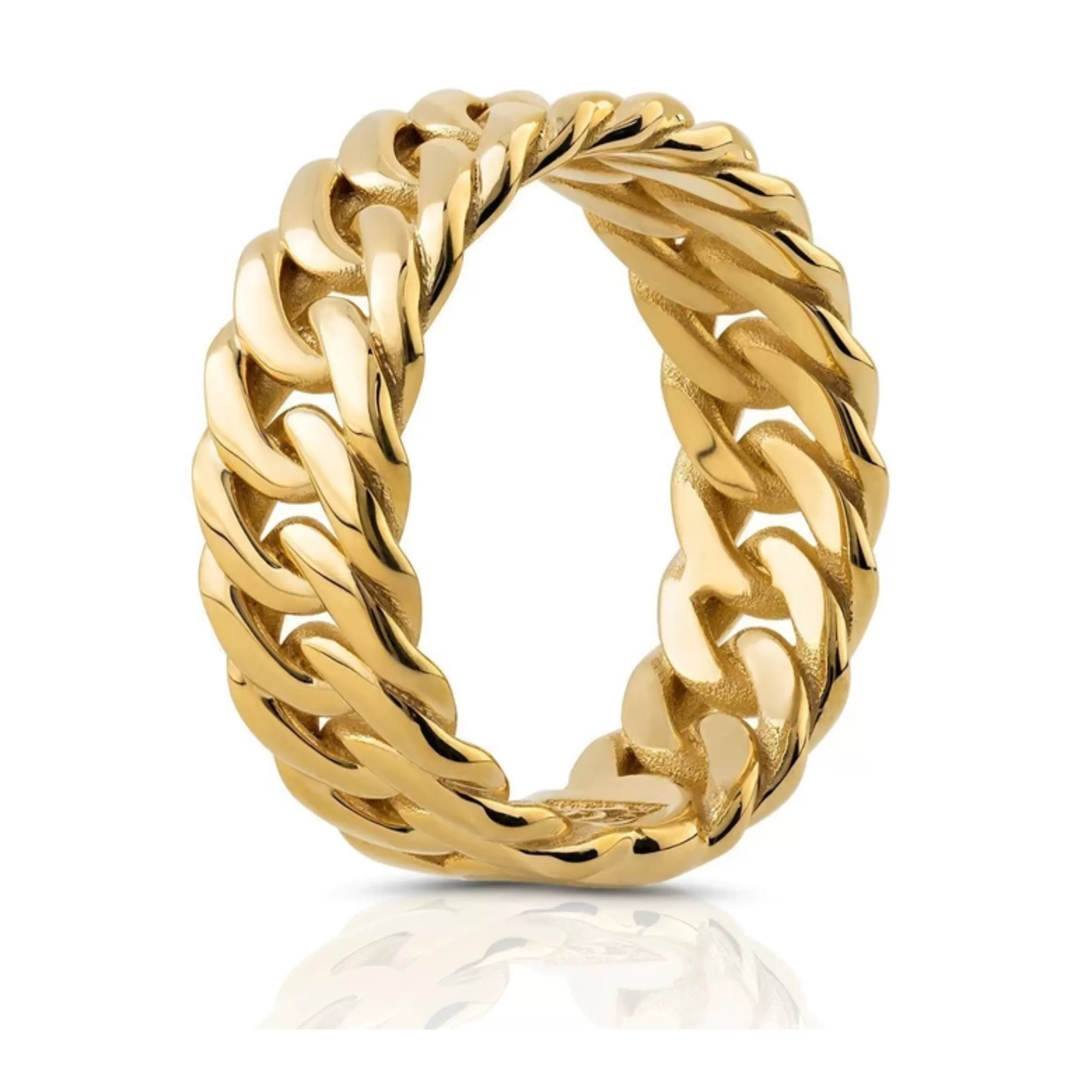 Solid 18K Gold Cuban Ring