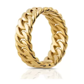 Solid 18K Gold Cuban Ring