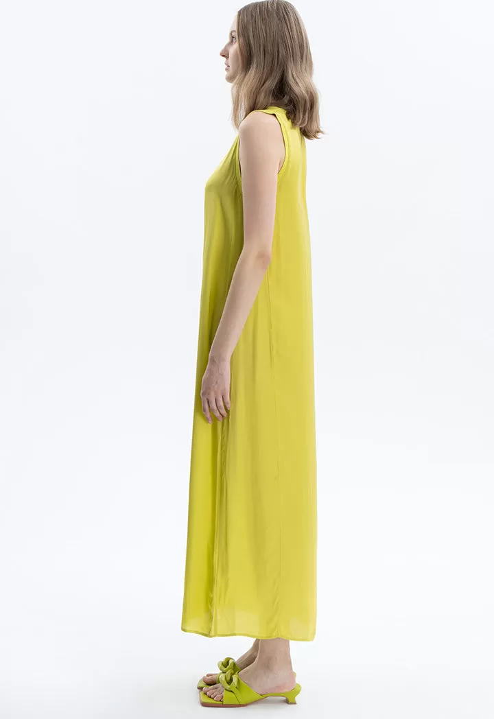 Solid A-line Maxi Sleeveless Dress