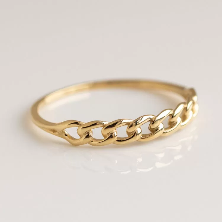 Solid Gold Chain Link Ring