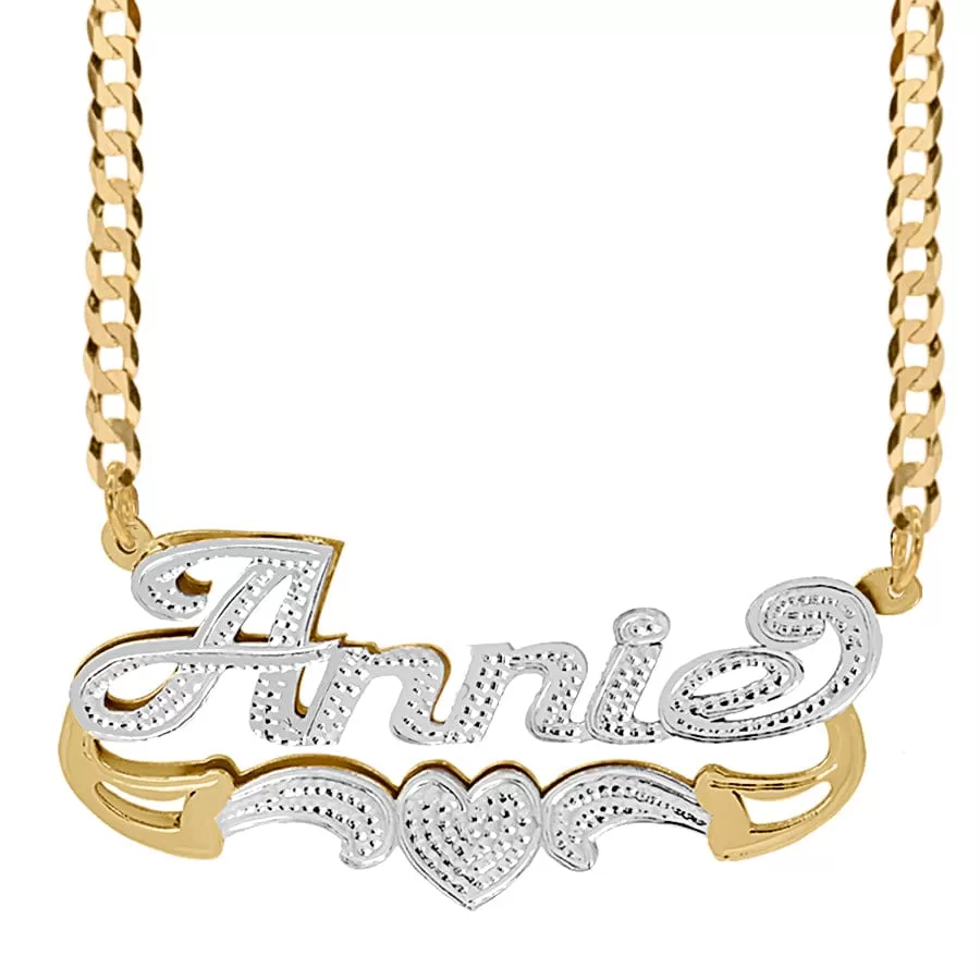 Solid Gold Custom Double Nameplate necklace Annie