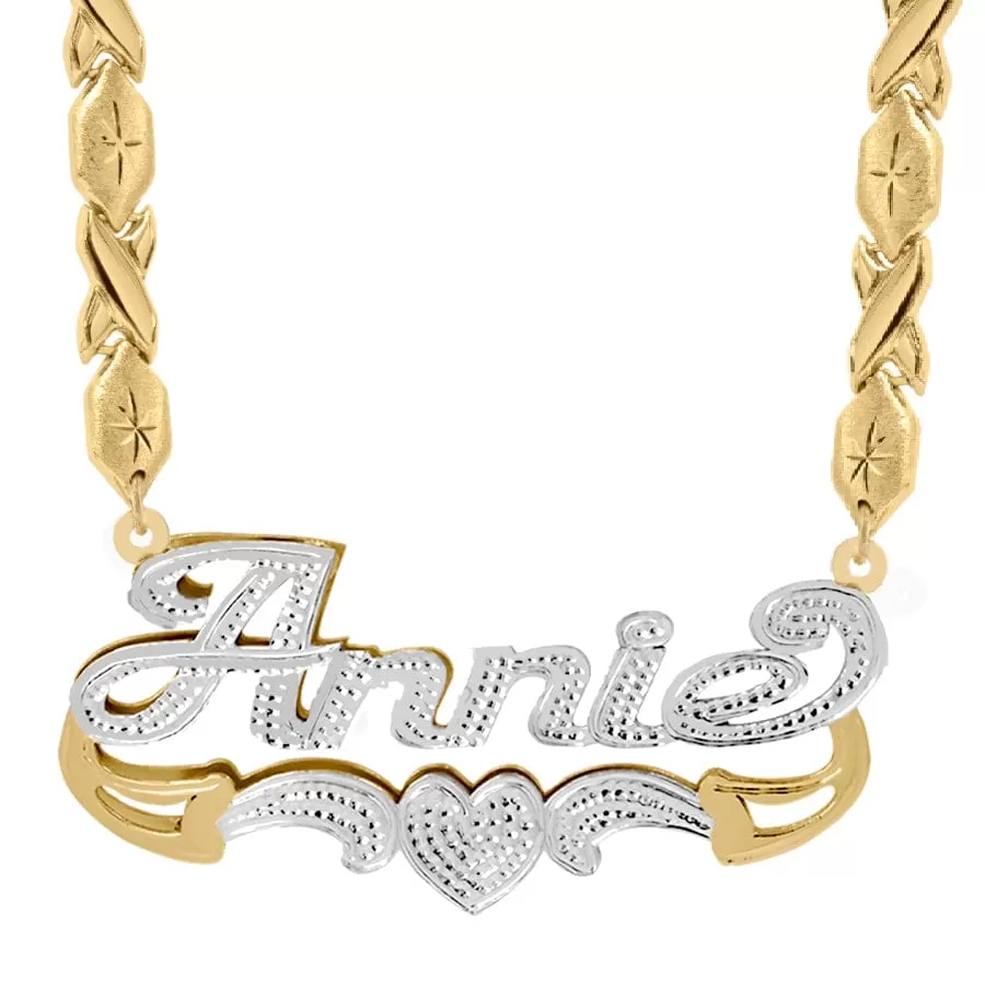 Solid Gold Custom Double Nameplate necklace Annie