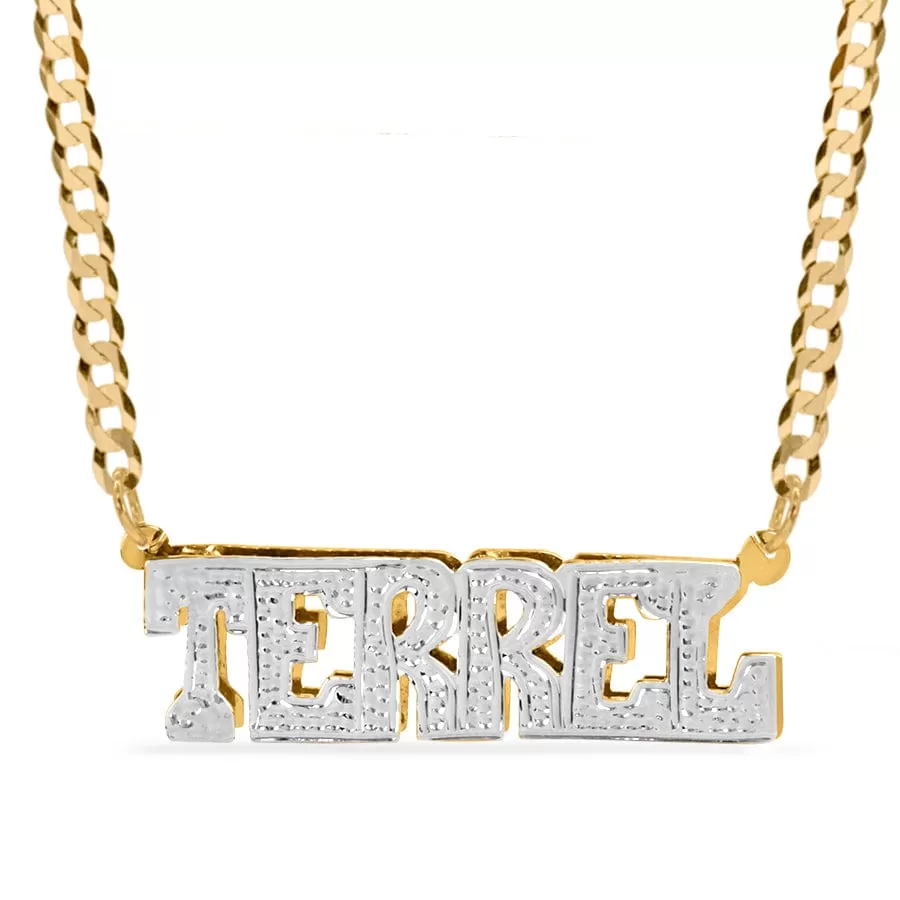 Solid Gold Double Plated Name Necklace Terrel