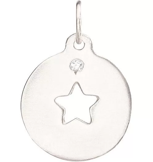 Star Cutout Charm with Diamond