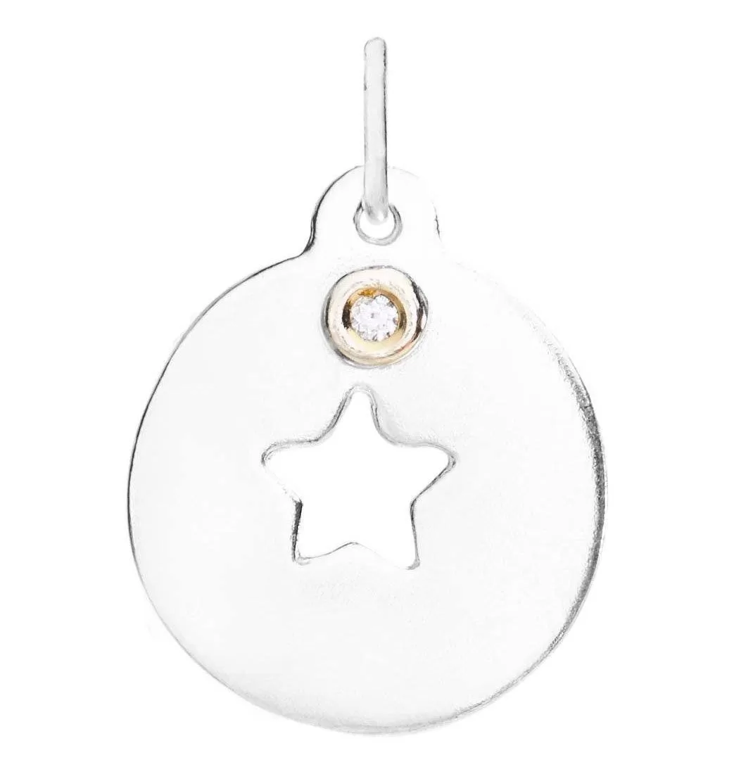 Star Cutout Charm with Diamond