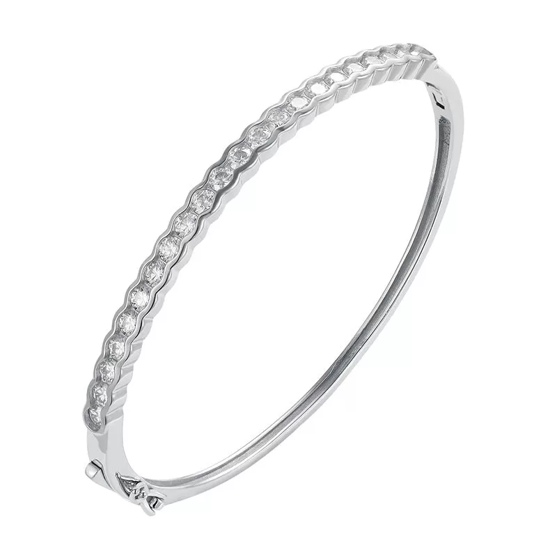 Sterling Silver Open Elegant Moissanite Bracelet