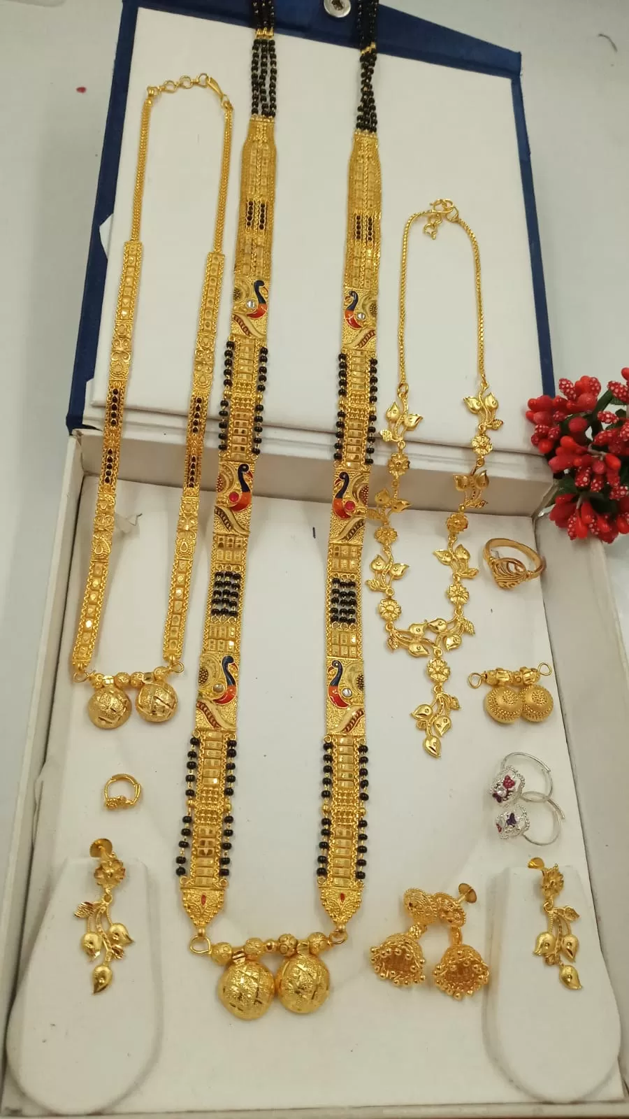 Suhag , elegant Gold plated Marathi Jewellery combo for women -KARTI001JCD