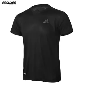 Summer Men's Running T Shirts Active Short Sleeves Quick Dry Training Exercise Jersey Dry Fast ZE