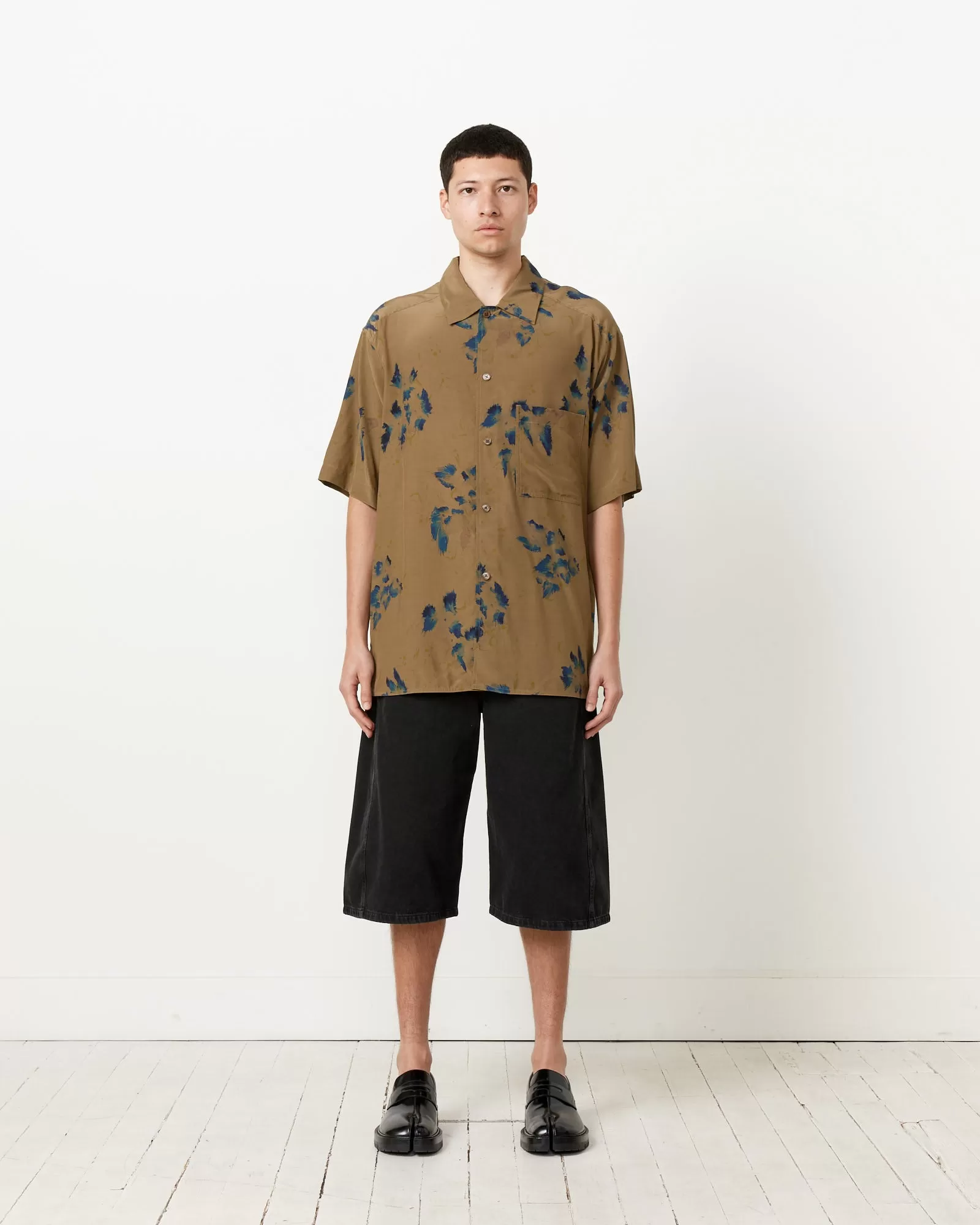 Summer Shirt in Khaki/Ink