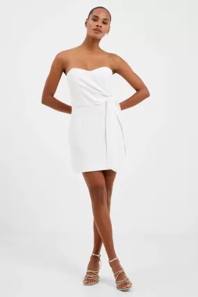 Summer White Whisper Strapless Bow Dress