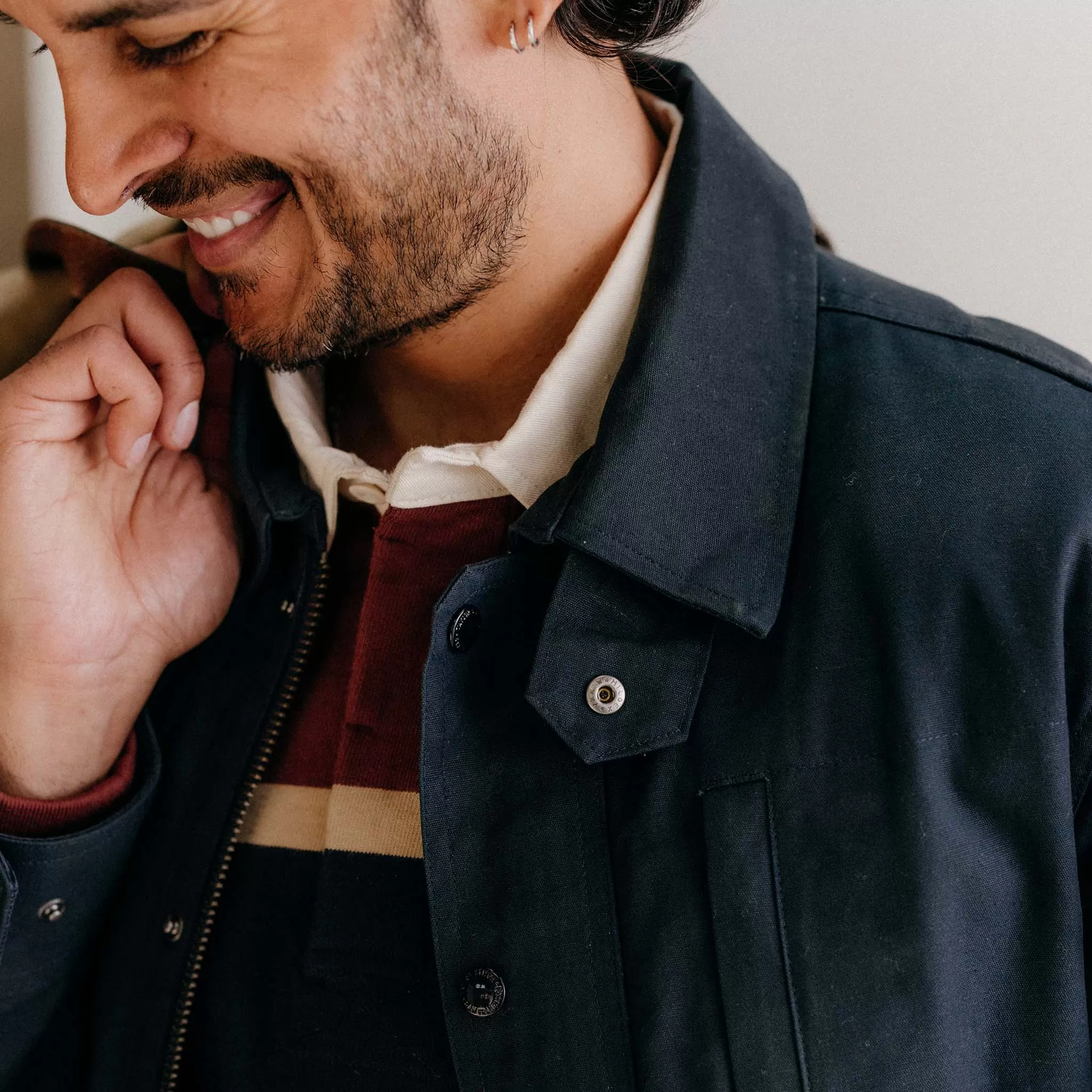 The Pathfinder Jacket in Dark Navy Dry Wax