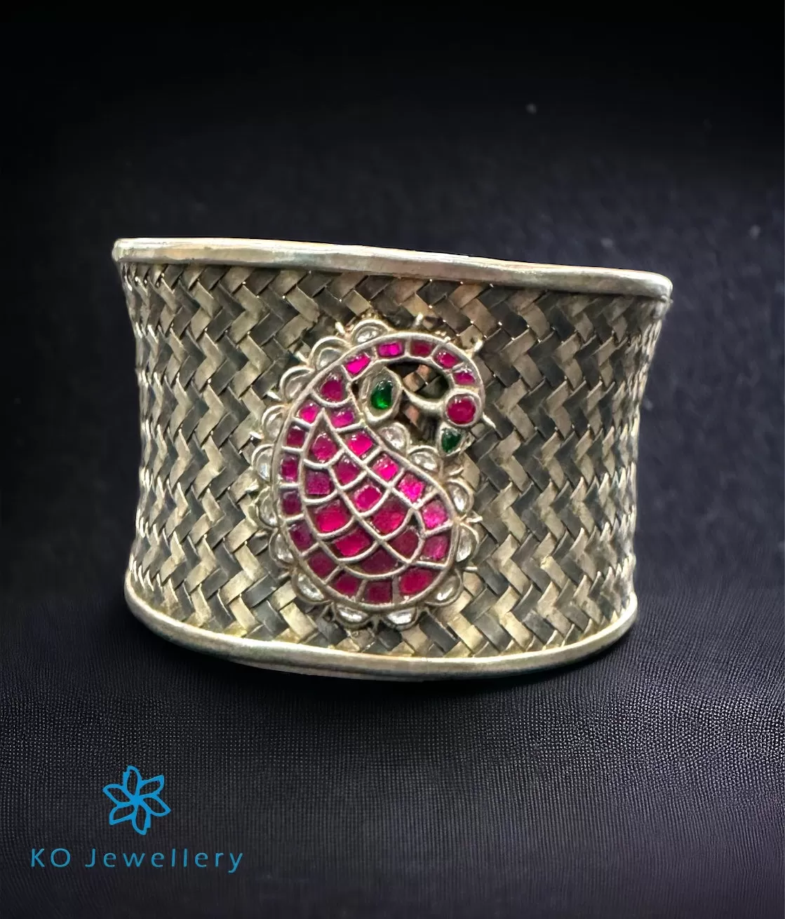 The Woven Silver Paisley Antique Open Cuff