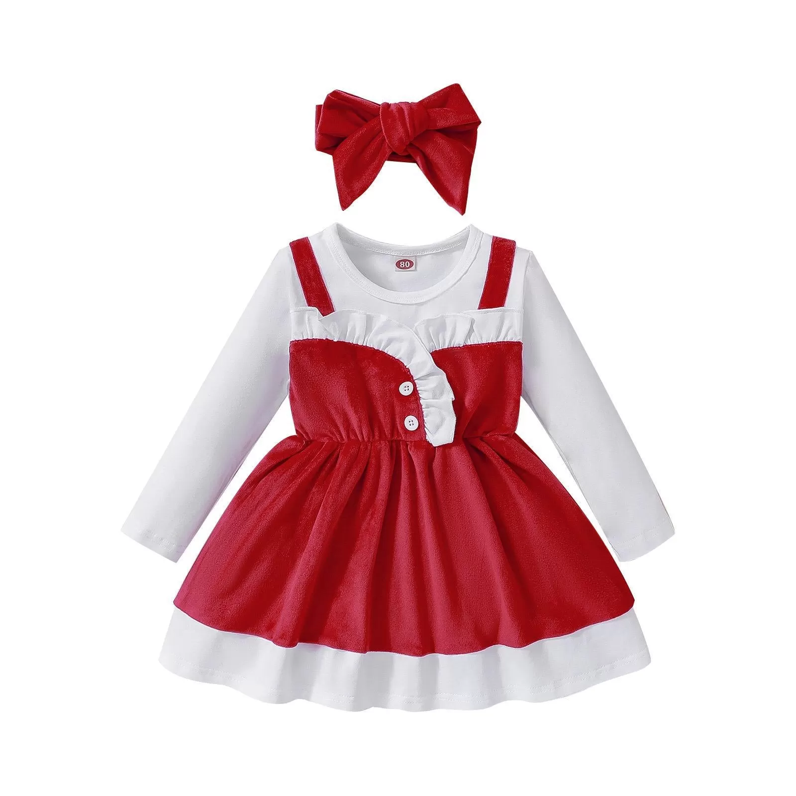 Toddler Girls Long Sleeve Christmas Dress