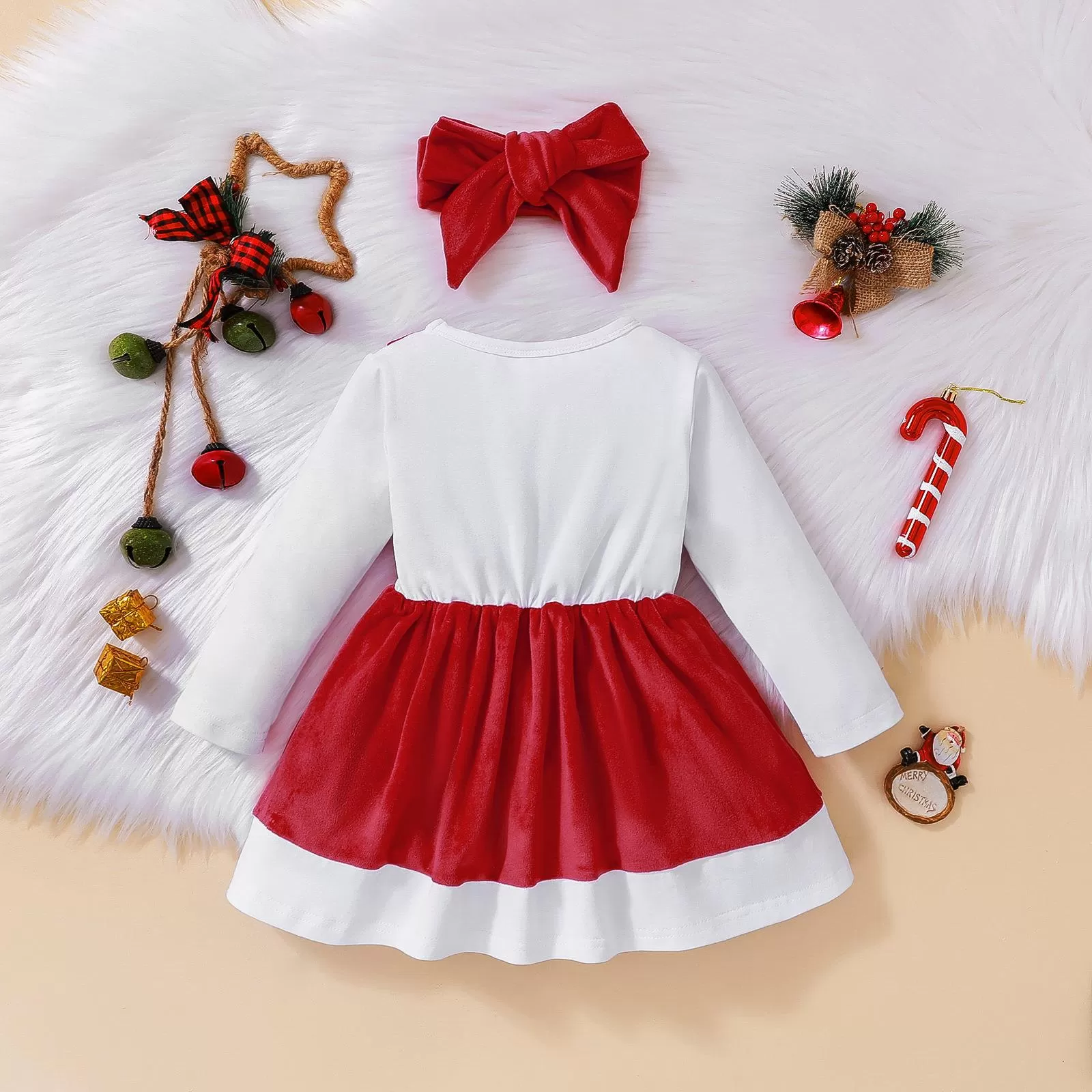 Toddler Girls Long Sleeve Christmas Dress