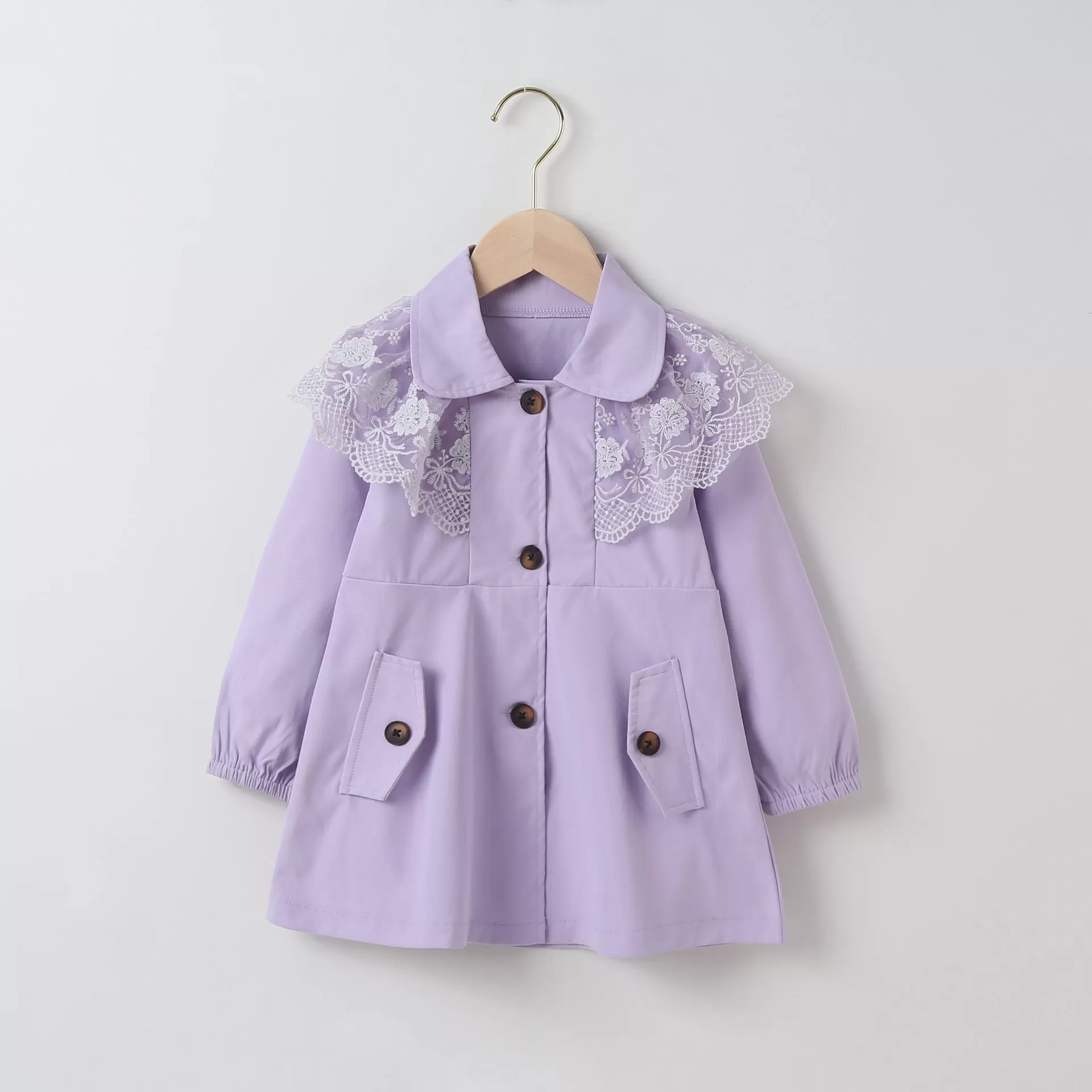 Toddler Kids Girls Solid Color Mesh Patchwork Ruffle Jacket