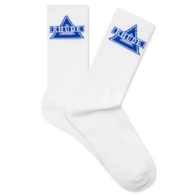 Triangle Logo Sock - White/Blue