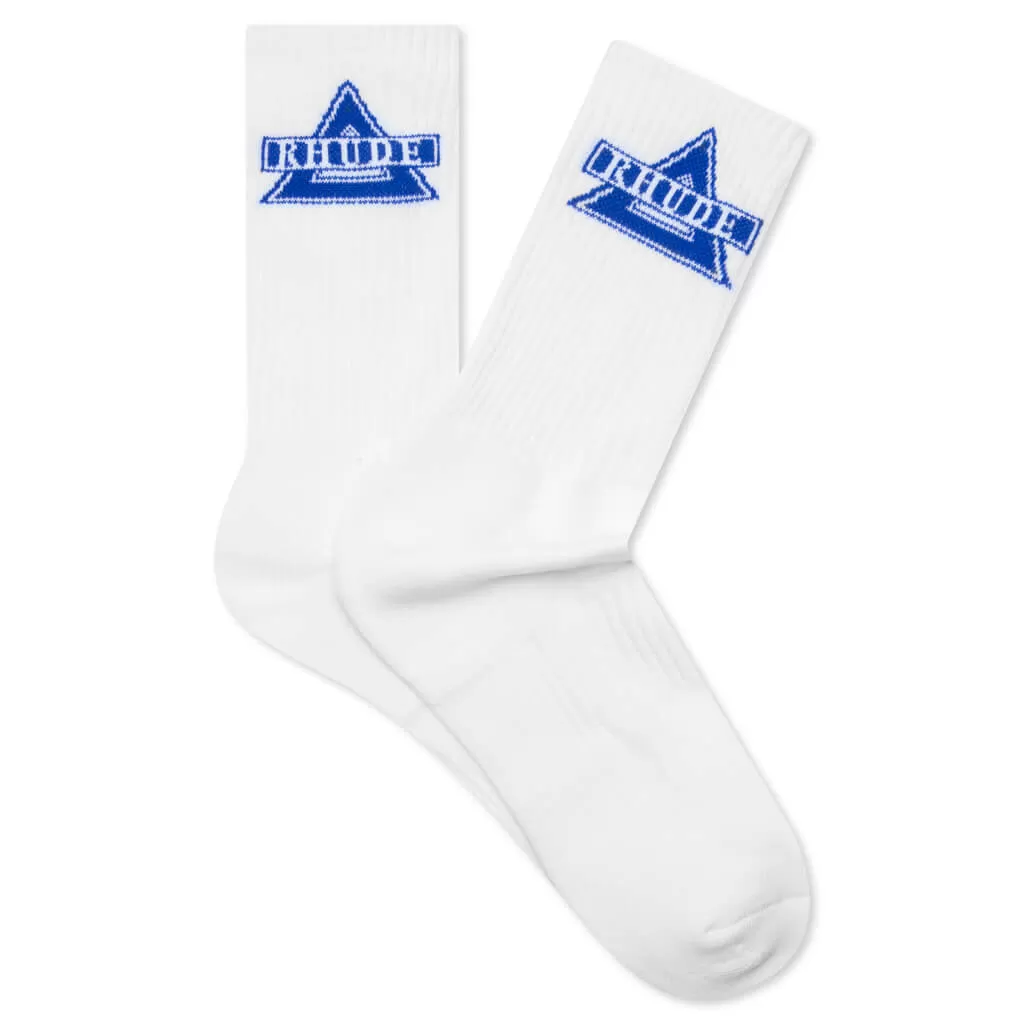 Triangle Logo Sock - White/Blue