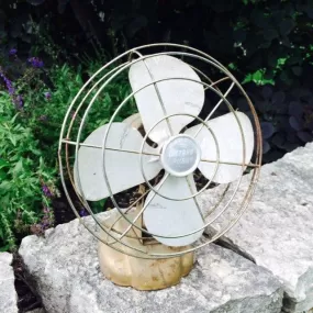 Vintage Desk Fan by Wizard Husky. Home Decor. Office Decoration. Mid Century Modern. Industrial Chic. Steampunk