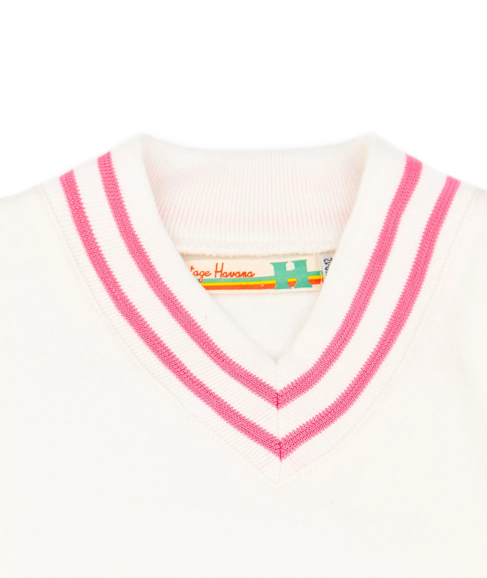 Vintage Havana Girls Pink Stripe V-Neck Sweater