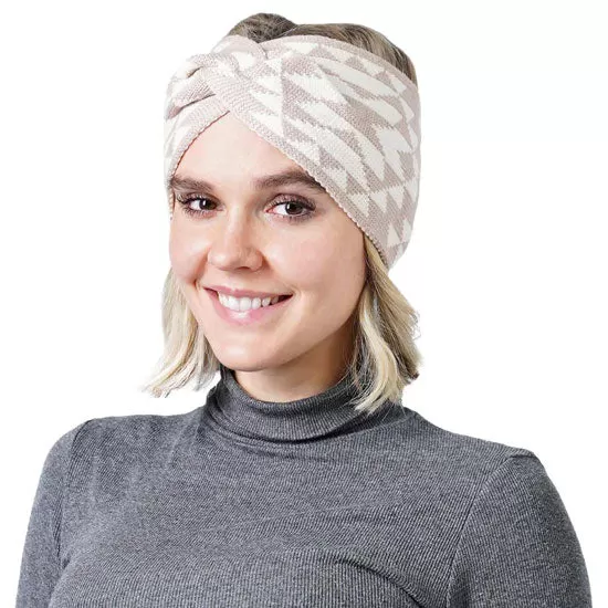 Western Pattern Knit Headband Ear Warmer Earmuffs