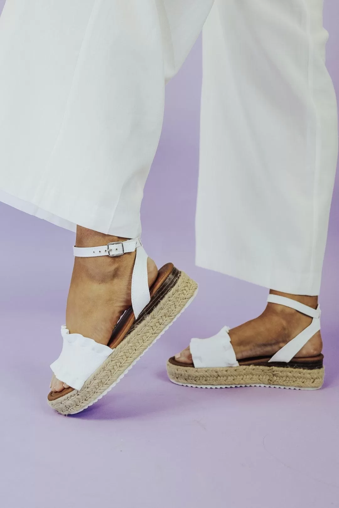 White Platform Espadrille Sandals