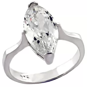 WildKlass 925 Sterling Silver Ring High-Polished Women AAA Grade CZ Clear