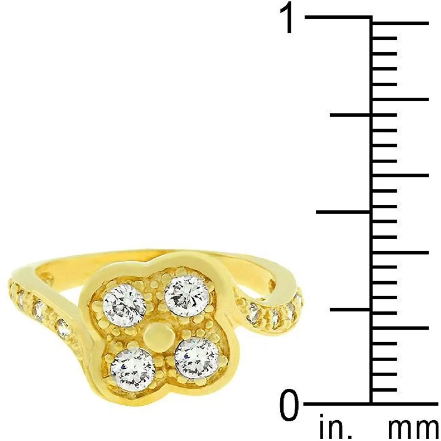 WildKlass Cubic Zirconia Clover Ring