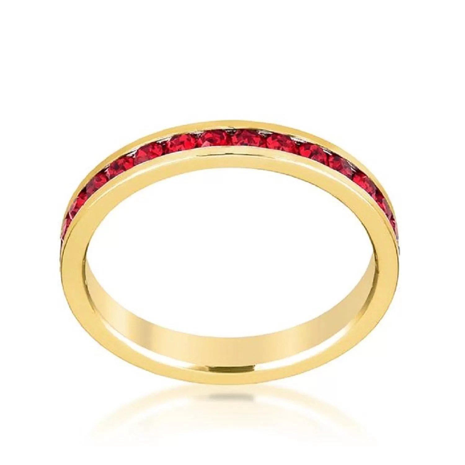 WildKlass Stylish Stackables Ruby Red Gold Ring