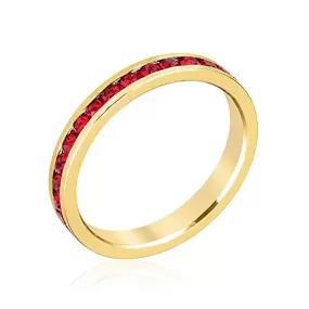 WildKlass Stylish Stackables Ruby Red Gold Ring