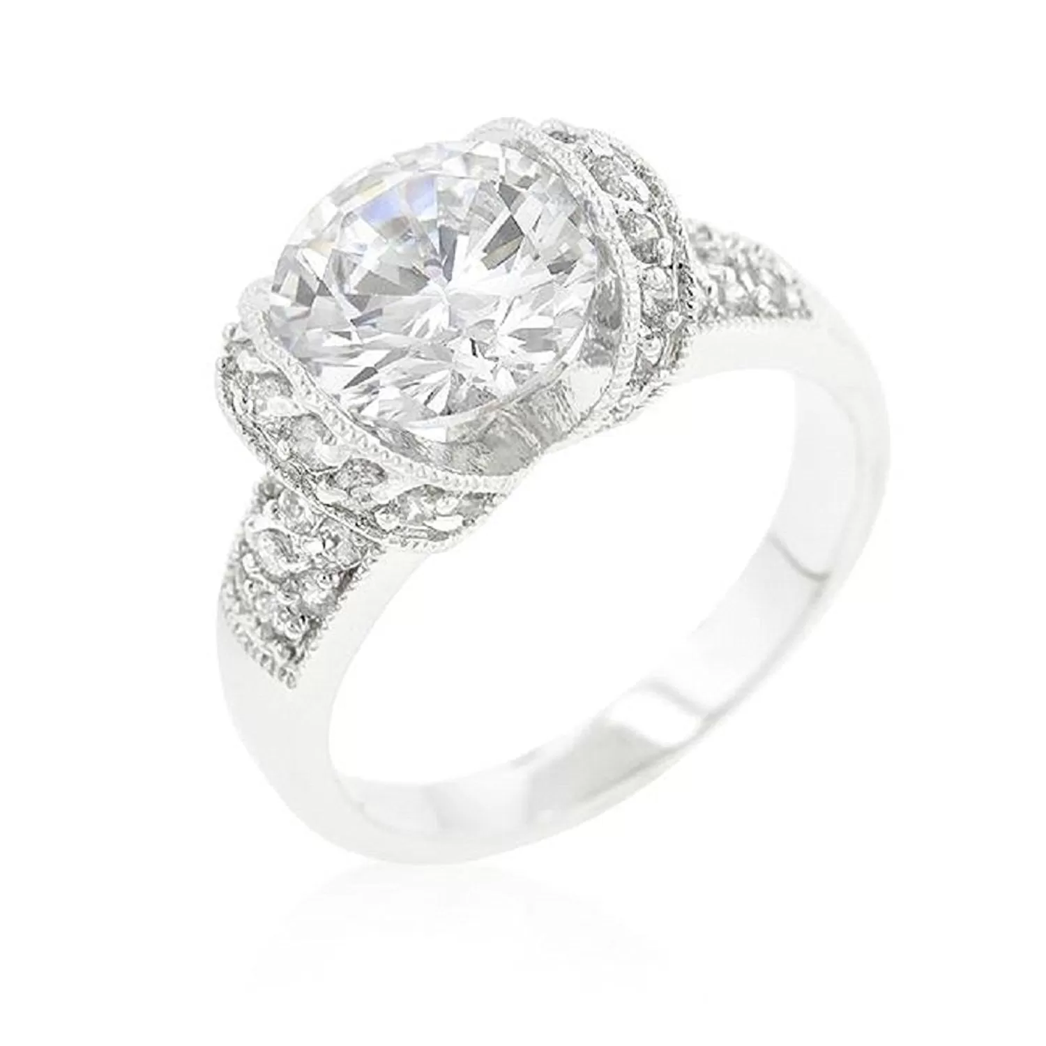 WildKlass Tension Set Cubic Zirconia Engagement Ring