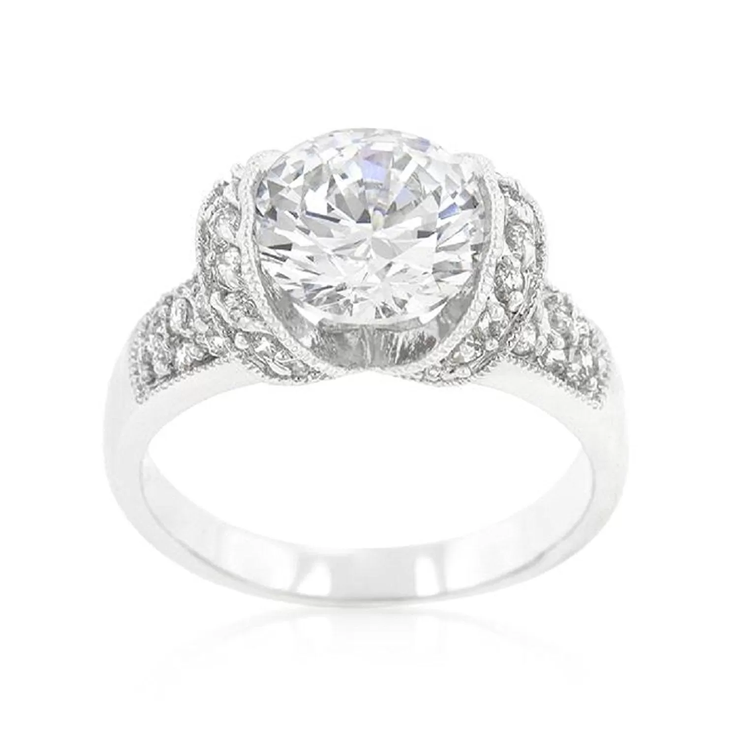 WildKlass Tension Set Cubic Zirconia Engagement Ring