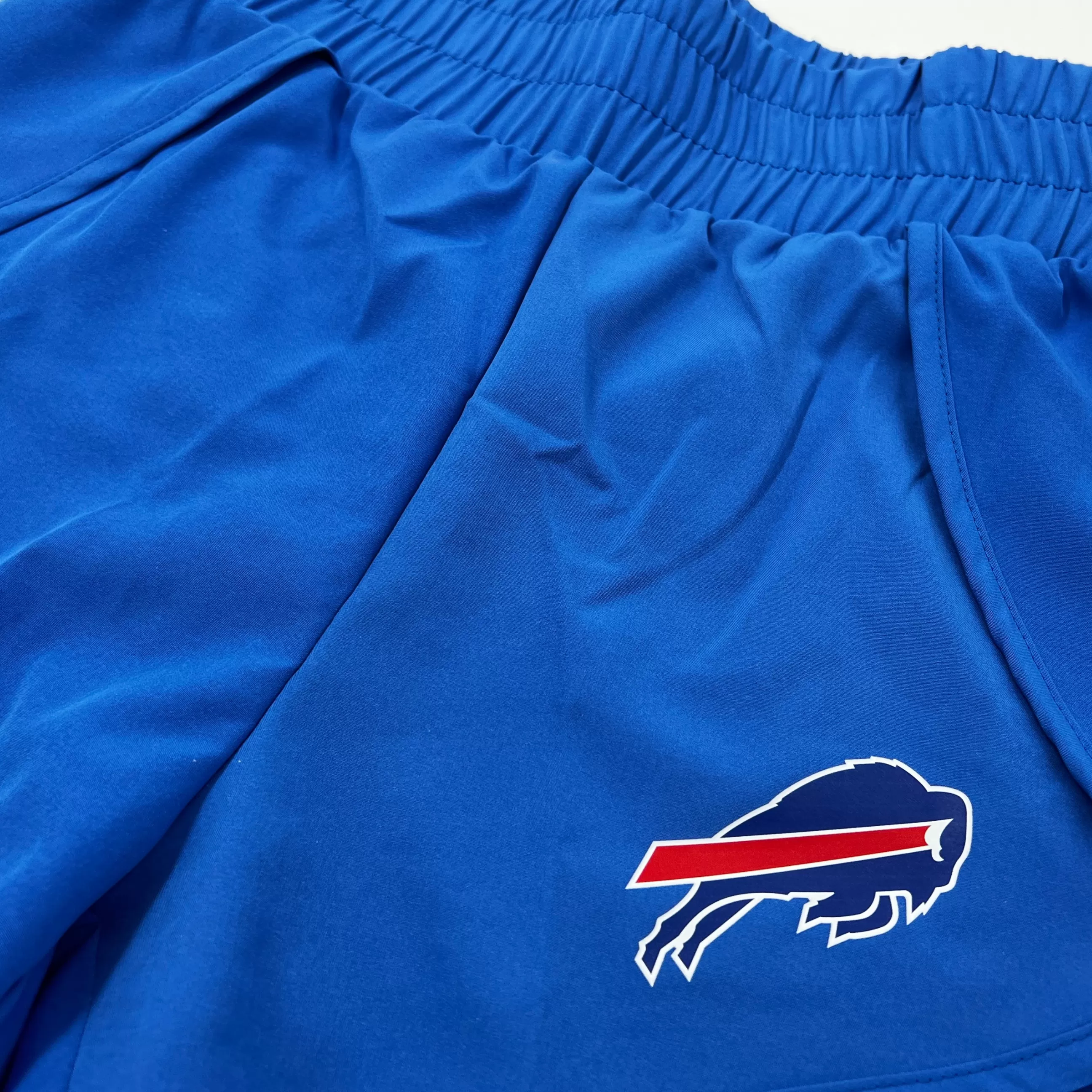 Women's Buffalo Bills Royal Blue Running Shorts With Tie Dye Liner